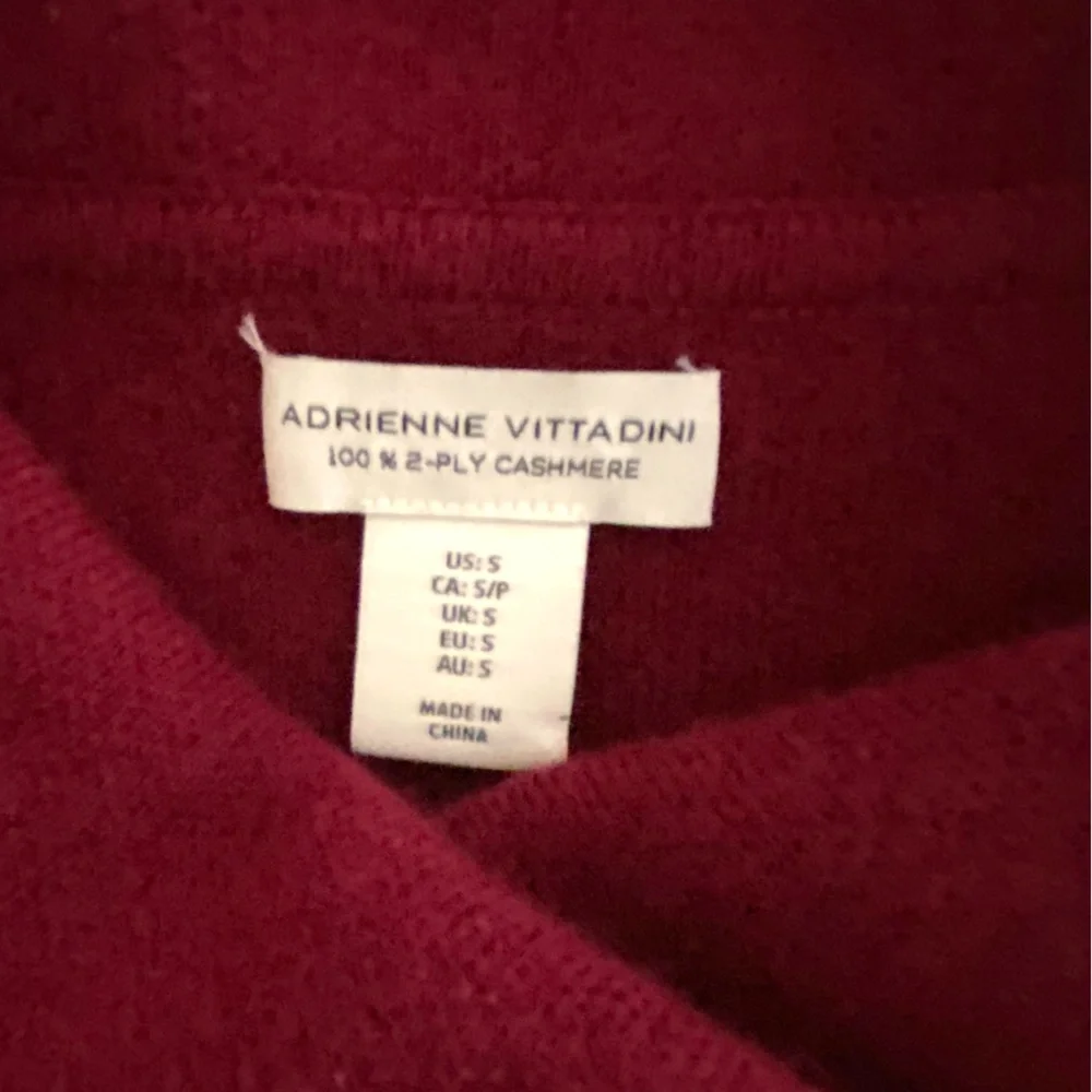 Cashmere Sweater Wrap Adrienne Vittadini Burgundy 2-Ply 100% Cashmere E - Picture 5 of 5